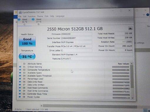هارد Micron Technology SSD 512GB M.2 2230