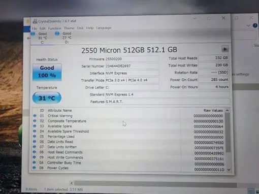 هارد Micron Technology SSD 512GB M.2 2230