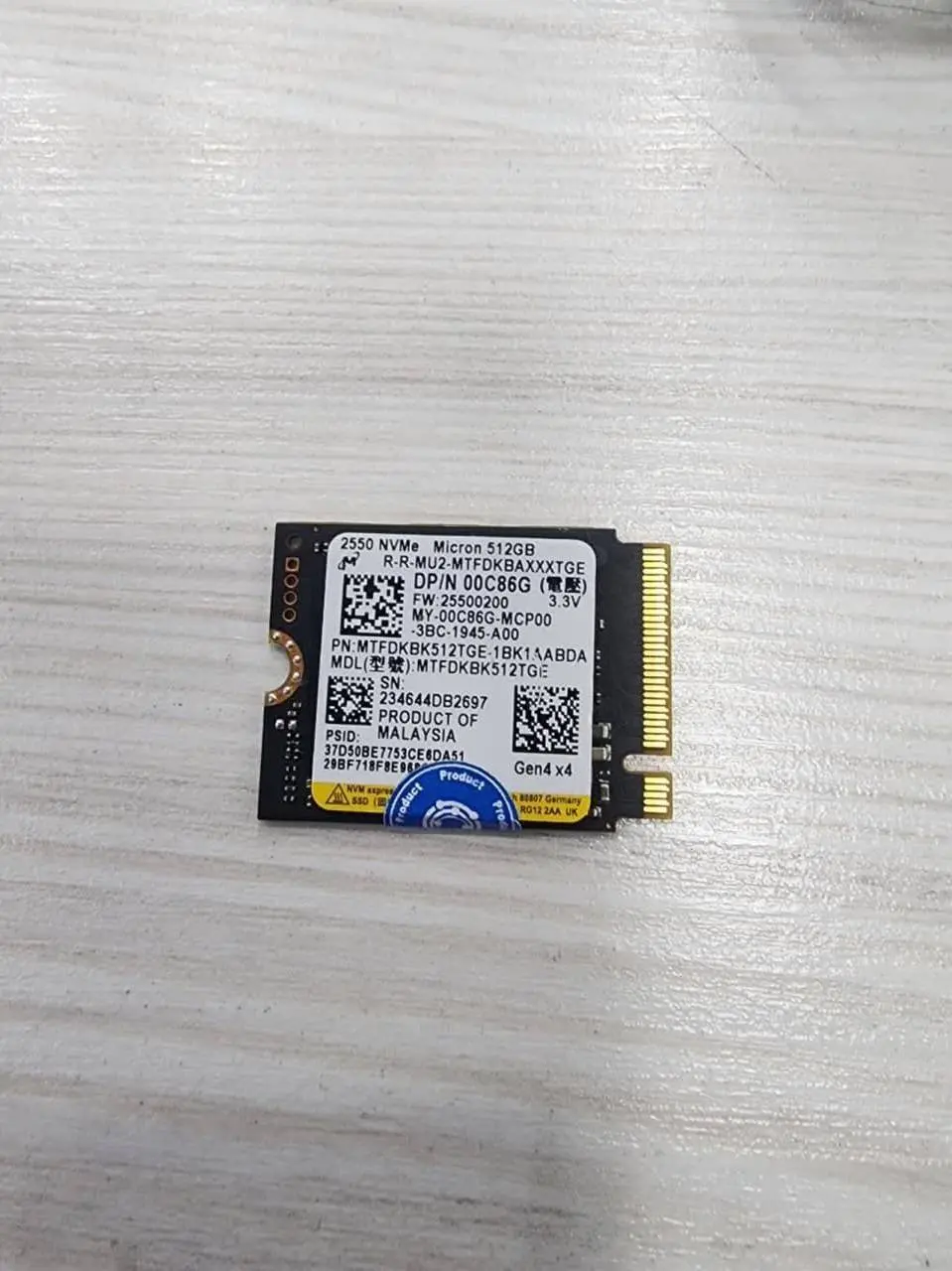 هارد Micron Technology SSD 512GB M.2 2230