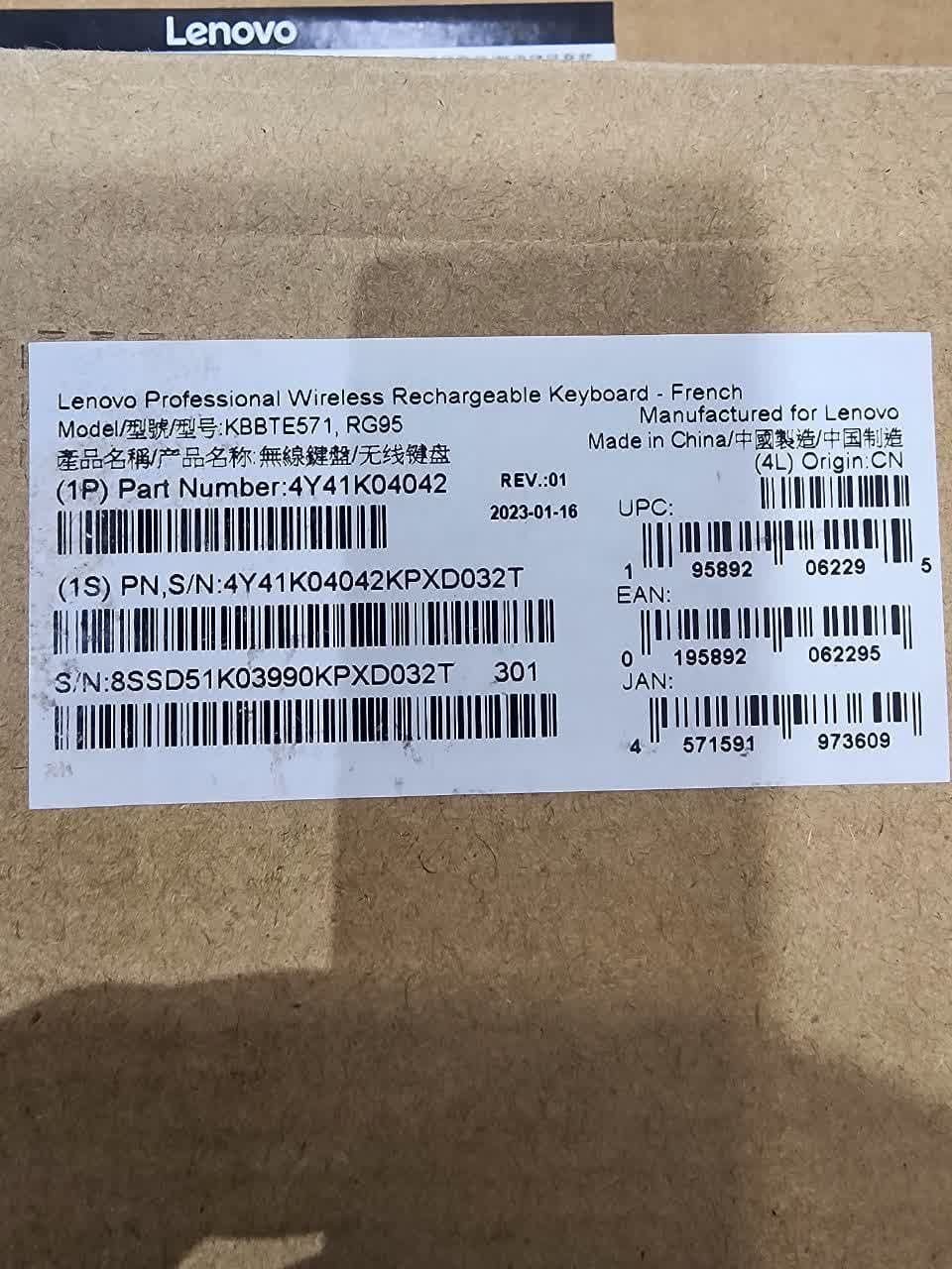 کیبورد اورجینال لنوو وایرلس شارژی KBBTE571 RG95