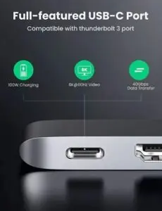 هاب USB-C یوگرین 5 در 2 برای مک‌بوک پرو HDMI 4K و Thunderbolt 3