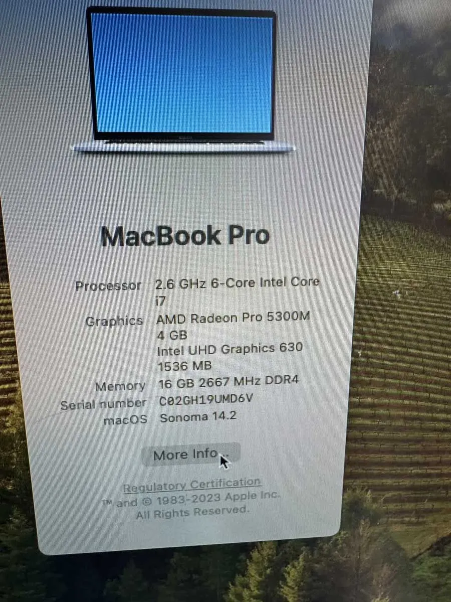 لپ تاپ مک بوک پرو Apple Mackbook 2019 - A2141 ال سی دی شکسته - Image 6